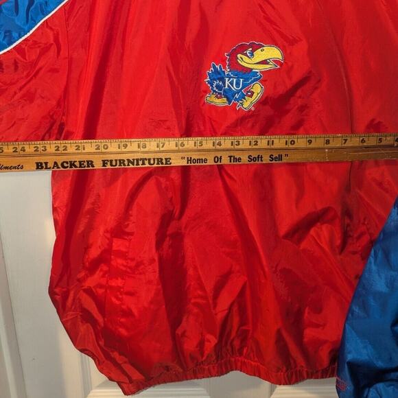 VTG Kansas Jayhawks KU Pullover Jacket Blue Mens Size L G-lll Sports Carl Banks - Picture 7 of 14